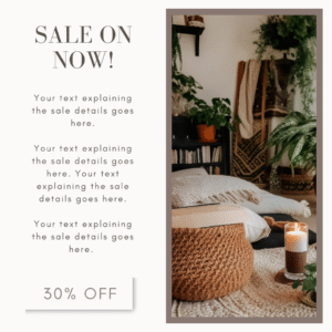 Customizable Boho Aesthetic Instagram Post Template for Influencers | Editable IG Template for Engagement & Marketing
